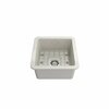 Bocchi 18 in W x 18 in L x 8 in H, Fireclay, Fireclay Kitchen Sink 1359-014-0120